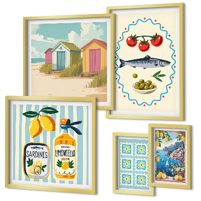 Set 5 slika u okviru Okusi mediteranske kuhinje