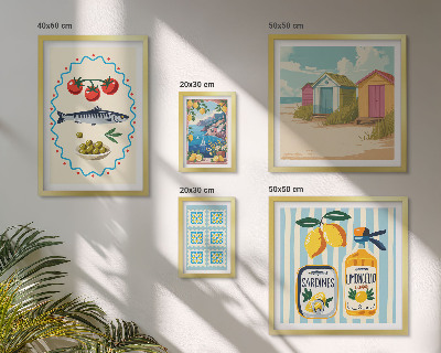 Set 5 slika u okviru Okusi mediteranske kuhinje