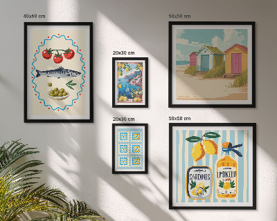 Set 5 slika u okviru Okusi mediteranske kuhinje