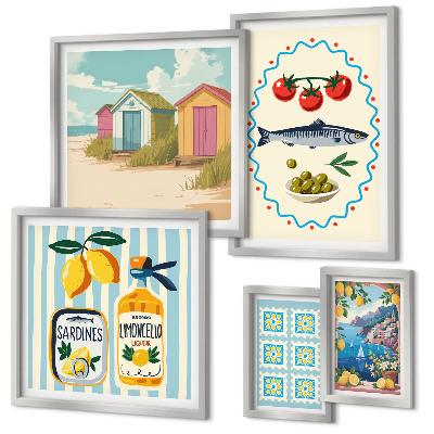 Set 5 slika u okviru Okusi mediteranske kuhinje