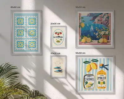 Set slika za iznad kauča motiv talijanske kuhinje