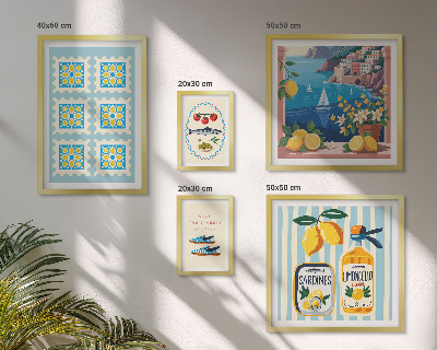 Set slika iznad kauča Stil okusa talijanske kuhinje