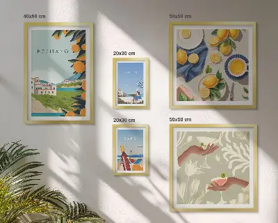 Set od 5 slika u okviru motiv talijanskih odmora na Amalfiju i Capriju