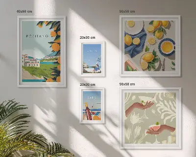 Set od 5 slika u okviru motiv talijanskih odmora na Amalfiju i Capriju