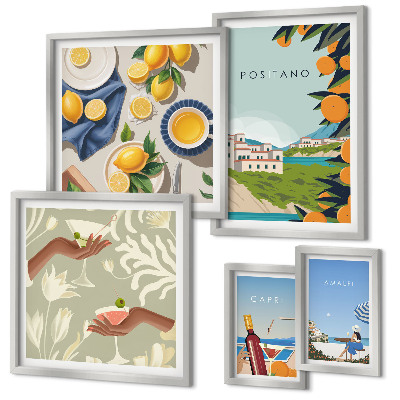 Set 5 slika u okviru Talijanski odmori Amalfi Capri