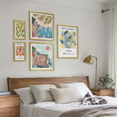 Set slika iznad kauča starinski voćni pejzaži