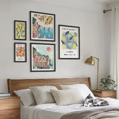 Set slika iznad kauča starinski voćni pejzaži