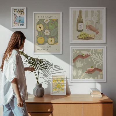 Set slika iznad kauča Atmosferske ilustracije iz 1970-ih