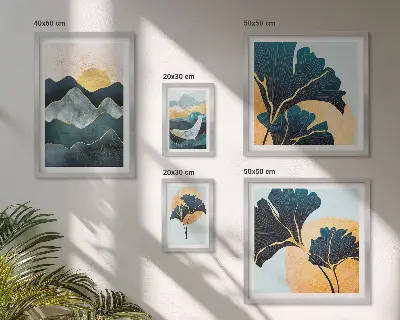 Poliptih s okvirom elegantni pejzaži planinskog bilja