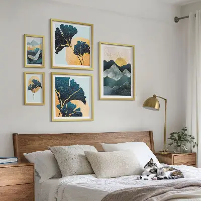 Poliptih s okvirom elegantni pejzaži planinskog bilja