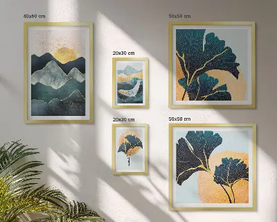 Poliptih s okvirom elegantni pejzaži planinskog bilja