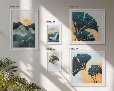 Poliptih s okvirom elegantni pejzaži planinskog bilja