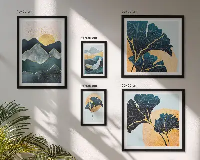 Poliptih s okvirom elegantni pejzaži planinskog bilja