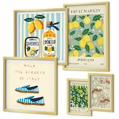 Set slika iznad kauča Voćne vintage inspiracije