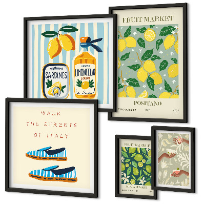 Set slika iznad kauča Voćne vintage inspiracije