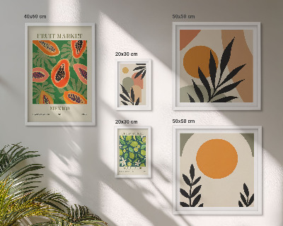Set 5 slika u okviru Retro motivi tropskog voća