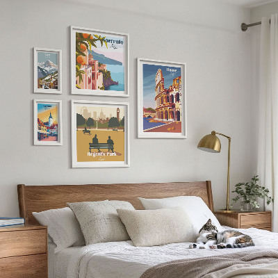 Set slika iznad kauča Krajolici europskih gradova