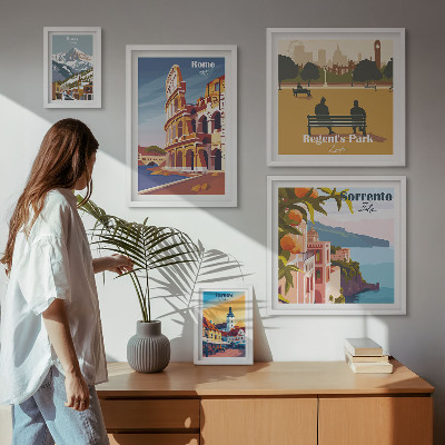 Set slika iznad kauča Krajolici europskih gradova