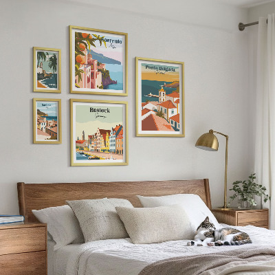 Set slika iznad kauča Europski gradski krajolici