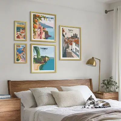 Slikoviti gradovi Europe set od 5 slika u okviru