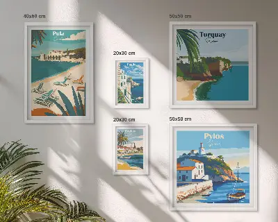 Obalni krajolici Europe poliptih u okviru
