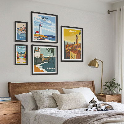 Set 5 slika u okviru Gradski pejzaži s lampionima