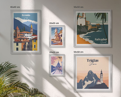 Set slika iznad kauča Europski gradski krajolici