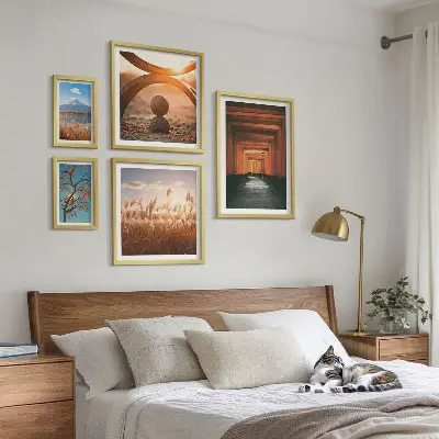 Set slika Mirni zen krajolici prirode za postavljanje iznad kauča