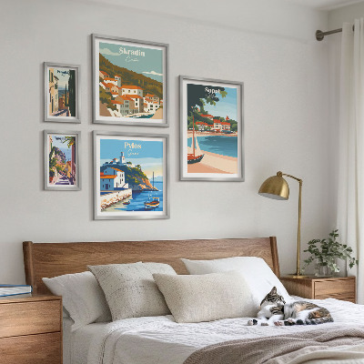 Set slika iznad kauča Krajolici obalnih gradova