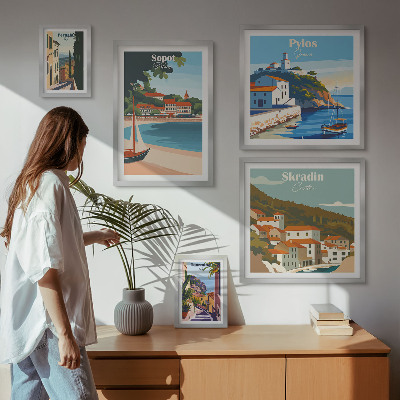Set slika iznad kauča Krajolici obalnih gradova