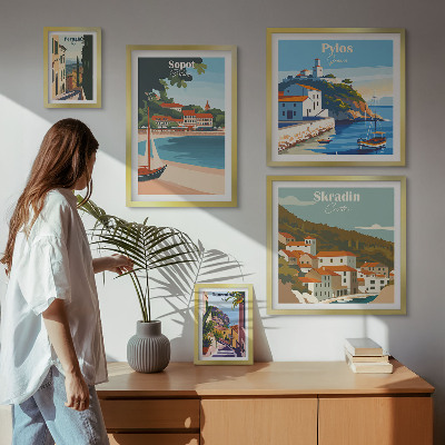 Set slika iznad kauča Krajolici obalnih gradova
