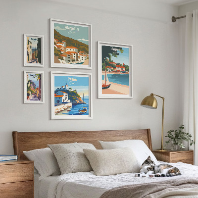 Set slika iznad kauča Krajolici obalnih gradova