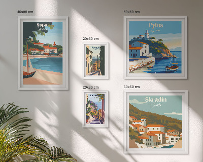 Set slika iznad kauča Krajolici obalnih gradova