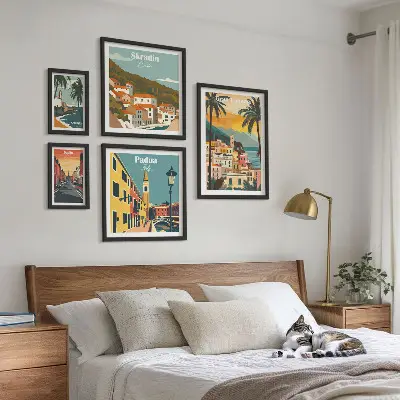 Krajolici europskih gradova set 5 slika u okviru
