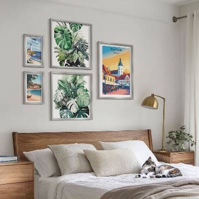 Set slika iznad kauča Flora poljskih obalnih gradova