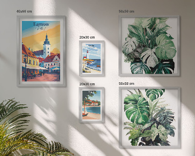 Set slika iznad kauča Flora poljskih obalnih gradova