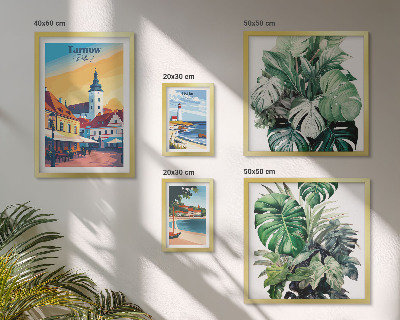 Set slika iznad kauča Flora poljskih obalnih gradova