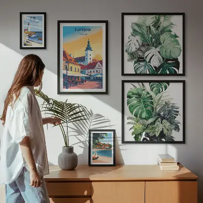 Set slika iznad kauča Flora poljskih obalnih gradova dekorativni set slika s motivom obalnih gradova