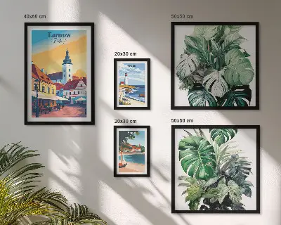 Set slika iznad kauča Flora poljskih obalnih gradova dekorativni set slika s motivom obalnih gradova