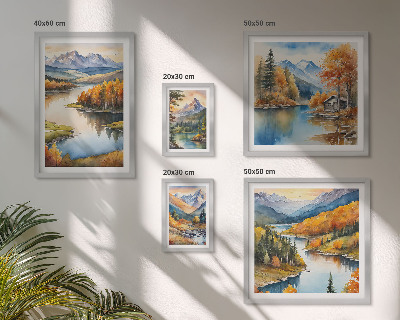 Set 5 slika u okviru Jesensko drveće u planinskim rijekama