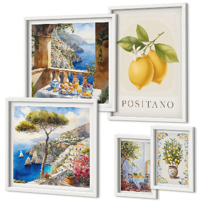 Set 5 slika u okviru Citrusni naglasci mediteranskog stila