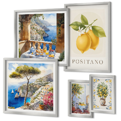 Set 5 slika u okviru Citrusni naglasci mediteranskog stila