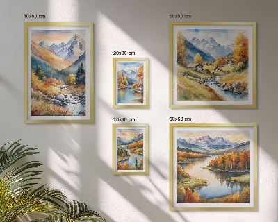 Set slika iznad kauča Jesenski planinski krajolici