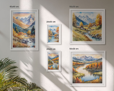 Set slika iznad kauča Jesenski planinski krajolici