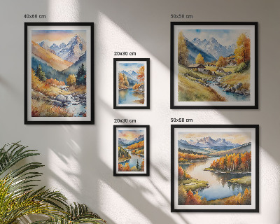 Set slika iznad kauča Jesenski planinski krajolici