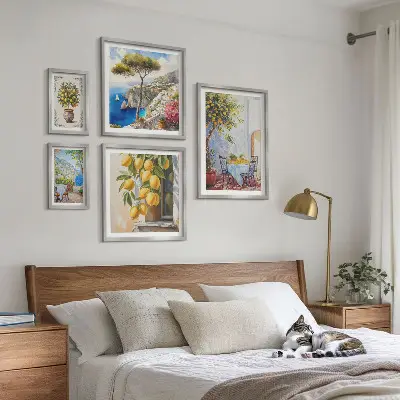 Set slika iznad kauča motivi citrusa inspirirani suncem