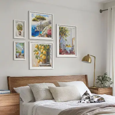 Set slika iznad kauča motivi citrusa inspirirani suncem