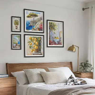 Set slika iznad kauča motivi citrusa inspirirani suncem