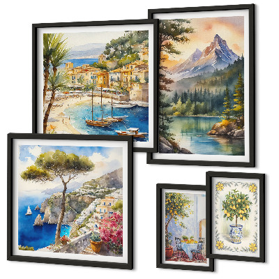 Set 5 slika u okviru Krajolici planina i morski pogledi
