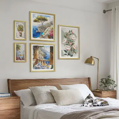 Set slika iznad kauča Slikoviti cvjetni pogledi set slika s motivom cvijeća